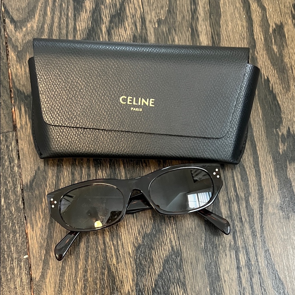Celine Black Sunglasses with Textured Case